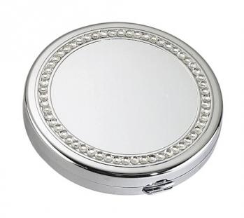 Rhinestone Silver Compact