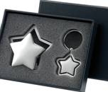 Silver Star Desk Top Card Holder Star Frame Key Ring