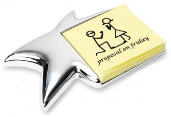 Silver Star Shaped Post It Note Holder