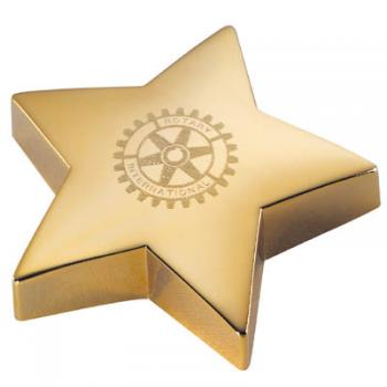 Star Shaped Paperweight with Gold Color Finish