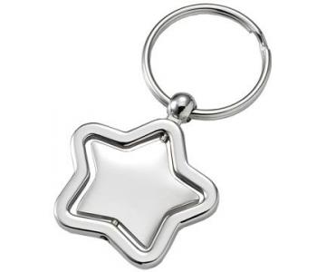 Swiveling Silver Star Key Ring