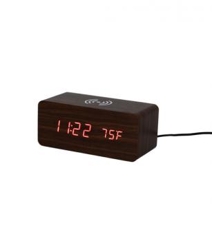 Walnut Wireless Digital Clock Phone Charger